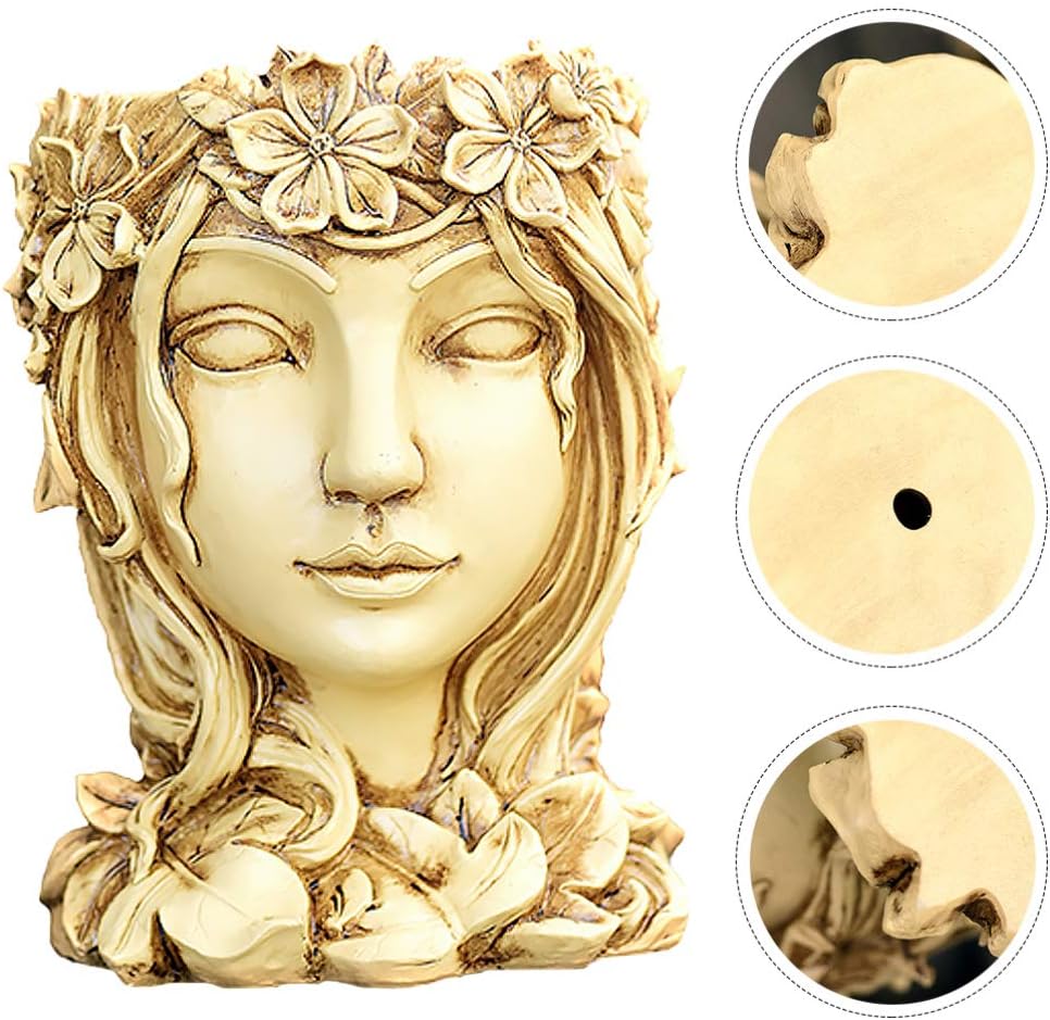 Happyyami 1stk Blumentopf Göttin Kopf Pflanzer Skulptur Blumenvase Pflanzgefäss Für Göttinnenstatuen