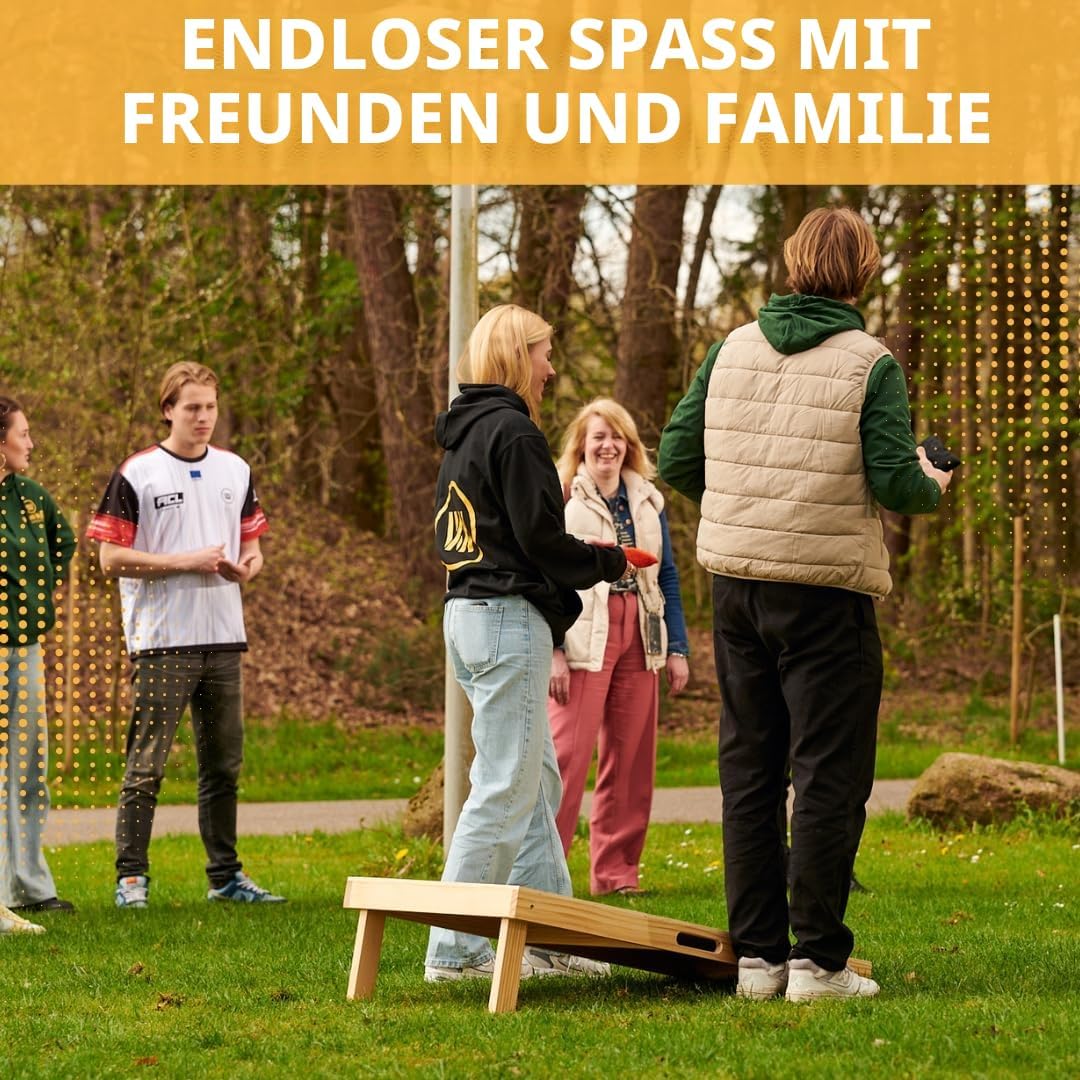 Offizielles Cornhole Set 90x60cm - 2x4 Cornhole Säckchen - Ein offiziell ACL-lizensiertes Set of Cor