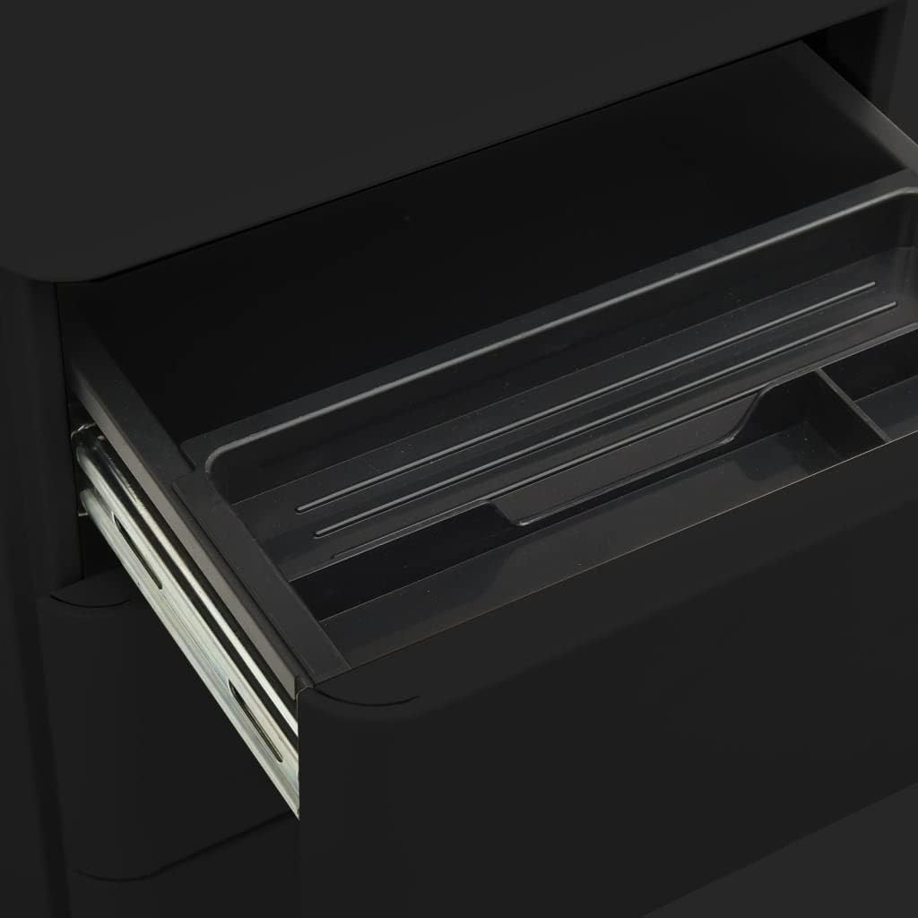 vidaXL Aktenschrank mit Rollen Rollcontainer Bürocontainer Schubladenschrank Büroschrank Stahlschran