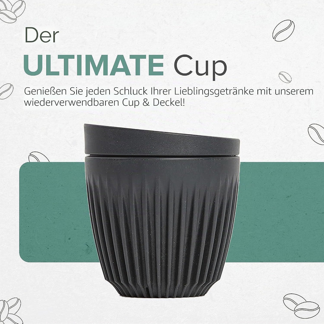 Huskee Tasse + Deckel, Anthrazit (237 ml) Anthrazit 1 Count (Pack of 1), Anthrazit 1 Count (Pack of