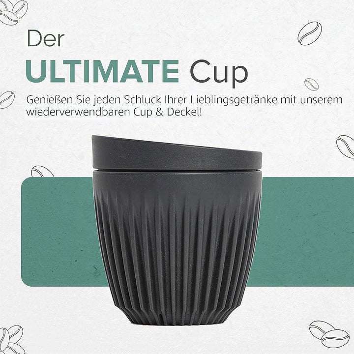 Huskee Tasse + Deckel, Anthrazit (237 ml) Anthrazit 1 Count (Pack of 1), Anthrazit 1 Count (Pack of
