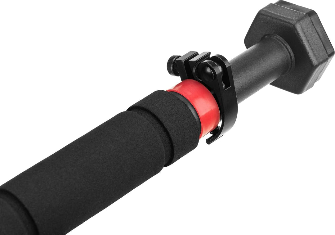 Gymtek® Klimmzugstange für Türrahmen Pull Up Bar Türstange - 65-100 cm Schwarz und rot, Schwarz und