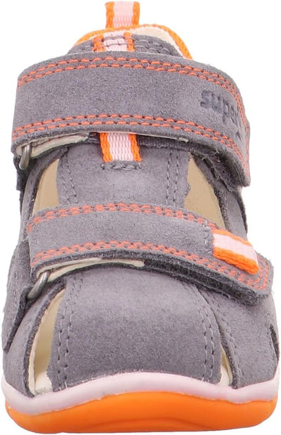 Superfit Baby Jungen FREDDY Sandalen 18 EU Hellgrau Orange 2510, 18 EU Hellgrau Orange 2510