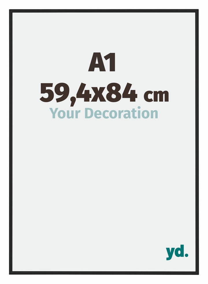 yd. Your Decoration - Bilderrahmen DIN A1 59.4x84 cm - Schwarz Matt - Bilderrahmen aus Aluminium mit