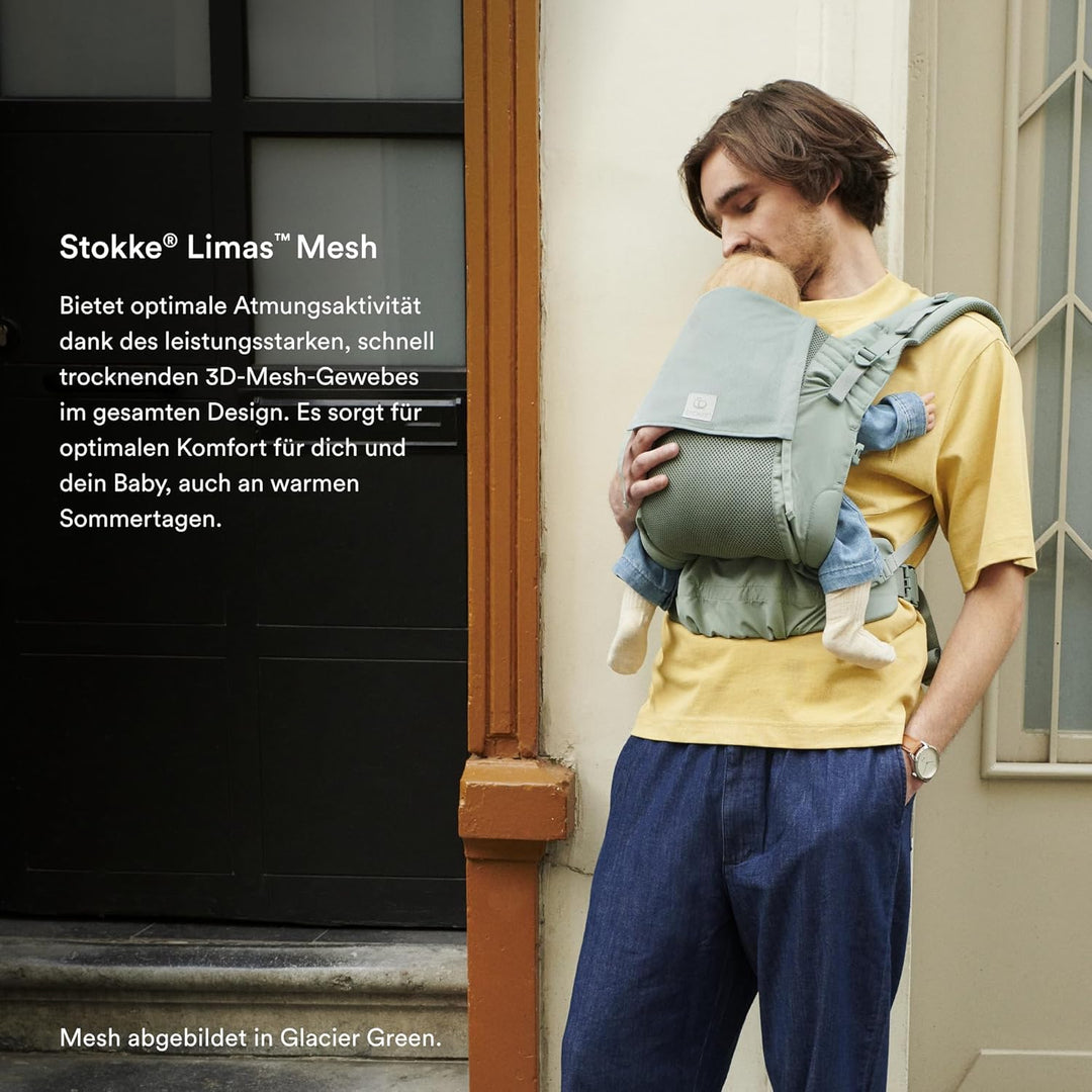 Stokke Limas Mesh, Anthrazit - Atmungsaktive Babytrage mit Hochleistungsstoffen - Sicher für Babys v
