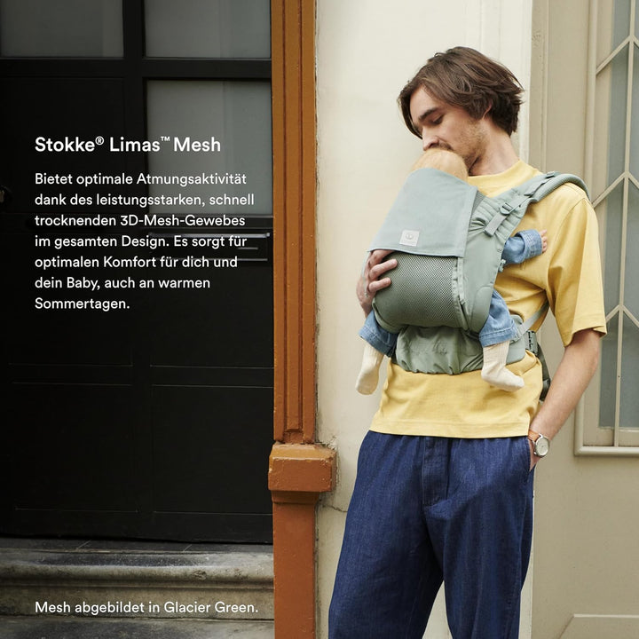 Stokke Limas Mesh, Anthrazit - Atmungsaktive Babytrage mit Hochleistungsstoffen - Sicher für Babys v