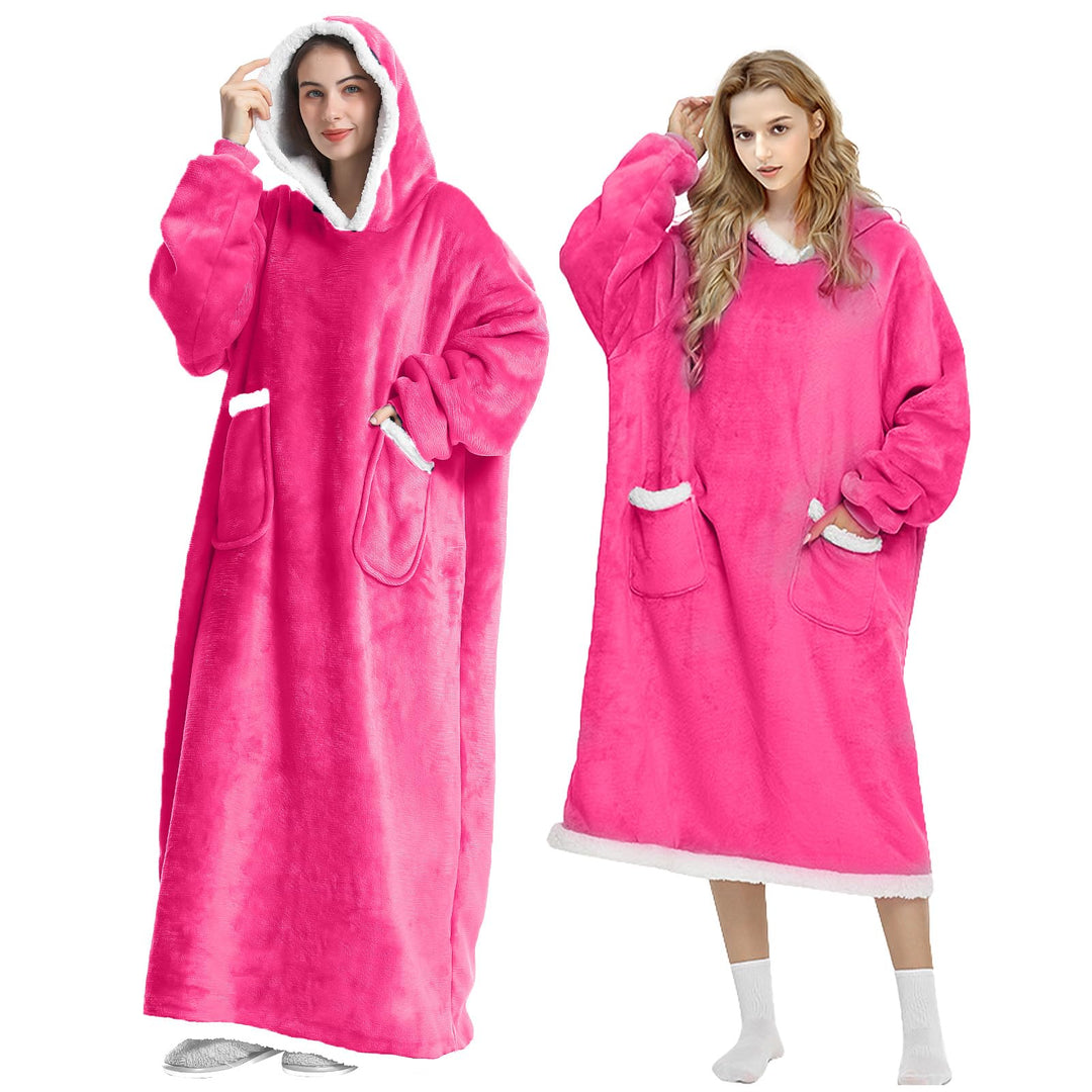 Decke mit Ärmeln und Kapuze Hoodie Decke Erwachsene Ärmeldecke Weich Warm Kuscheldecke mit Ärmeln (K