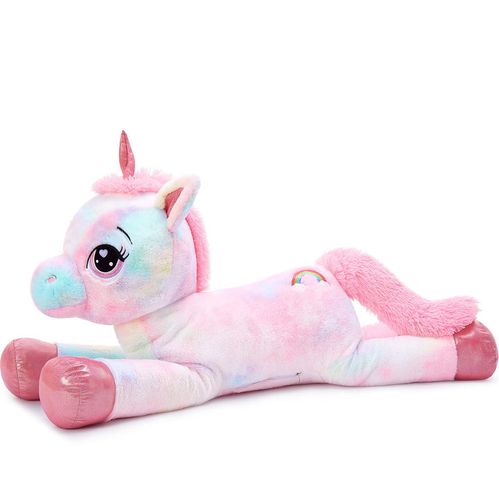 MorisMos riesen Einhorn Kuscheltier XXL,110cm Pink Rosa gross Einhorn plüschtier Stofftier, Geburtst