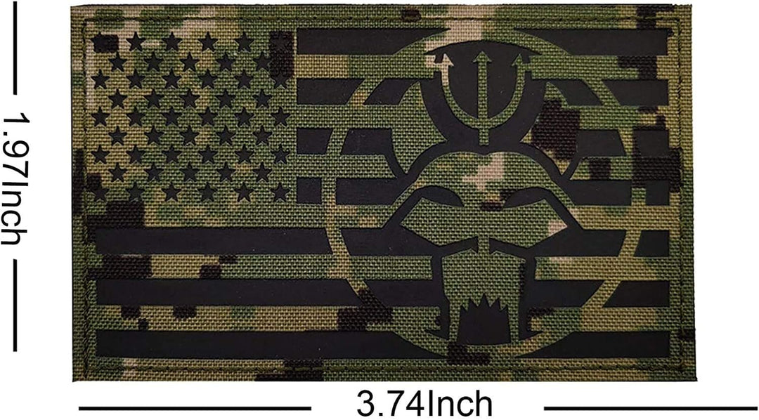 Siegel Team DEVGRU Dreizack Katzenkopf IR Infrarot reflektierende Patch, anpassbare personalisierte