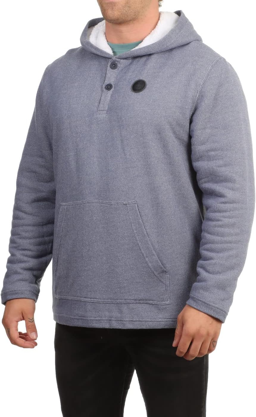 Hurley Herren M Modern Surf Poncho Sherpa Ls H T-Shirt M Blau (Diffused Blue), M Blau (Diffused Blue
