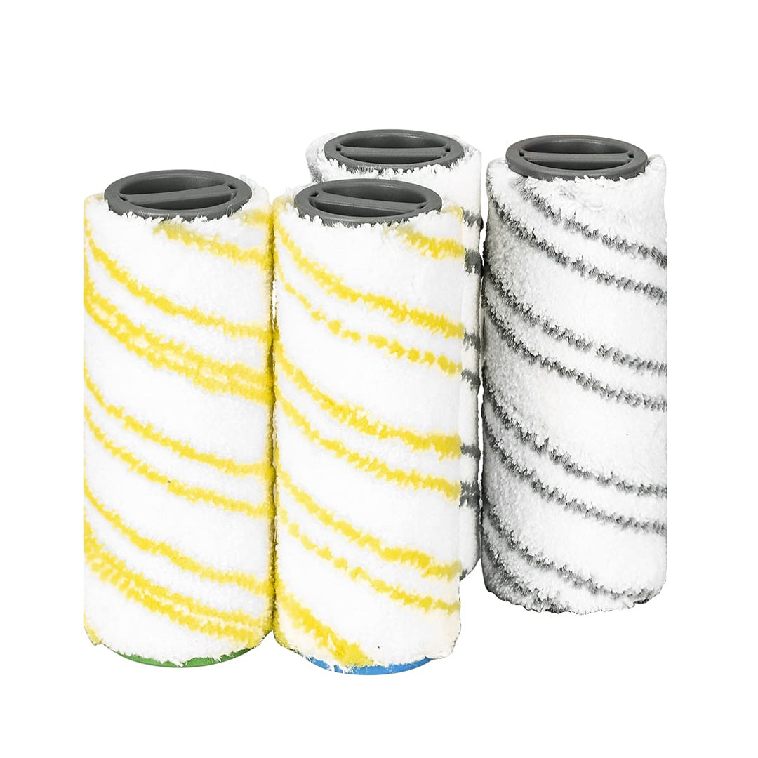 DrRobor 4 Stück Walzenset für Karcher FC7 FC3 FC5 FC3D EWM2 Elektrischer Bodenreiniger 2.055-007.0/2