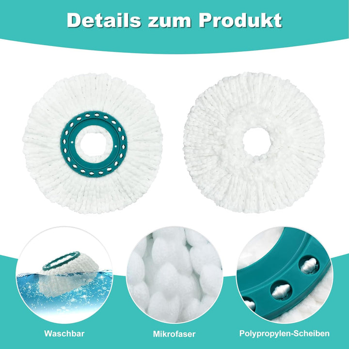 Bodenwischer Ersatzbezug, Wischmopp Bezug Kompatibel Mit Leifheit Clean Twist Disc Mop Ergo Wischmop