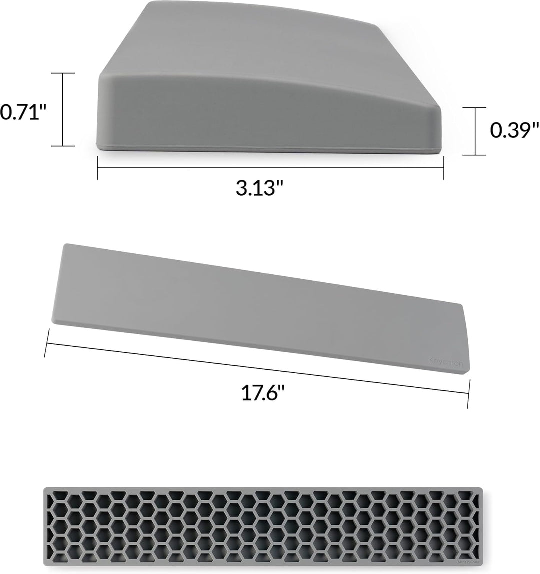 Keychron Gray Silicone Wrist & Palm Rest – 447mm (17.6") Full Size for K10 Pro / K10 Max / Q6 / Q6 P