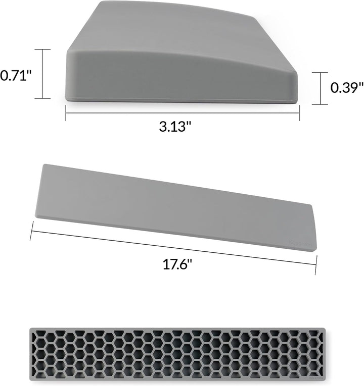 Keychron Gray Silicone Wrist & Palm Rest – 447mm (17.6") Full Size for K10 Pro / K10 Max / Q6 / Q6 P