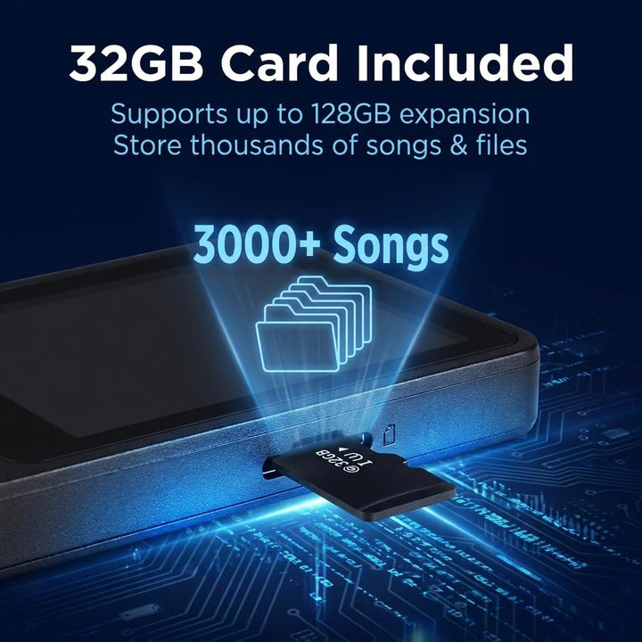 Bluetooth 5.3 MP3 Player mit Lautsprecher, 1,8 Zoll Bildschirm, Verlustfreier HiFi Bluetooth MP3 Pla