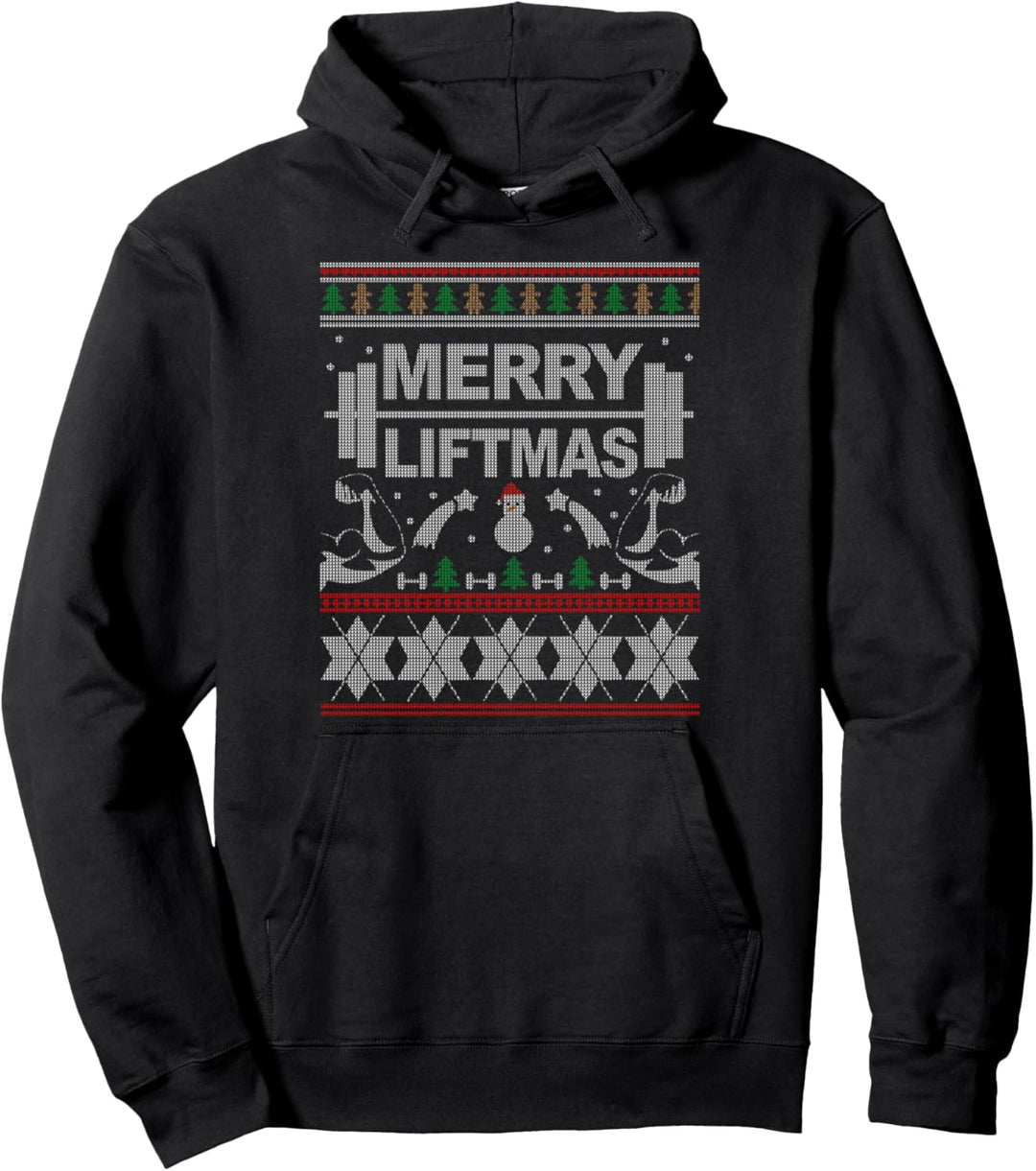 Merry Liftmas Ugly Christmas Sweater für Bodybuilder XMas Pullover Hoodie