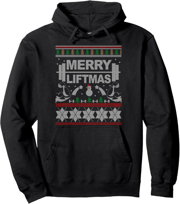 Merry Liftmas Ugly Christmas Sweater für Bodybuilder XMas Pullover Hoodie
