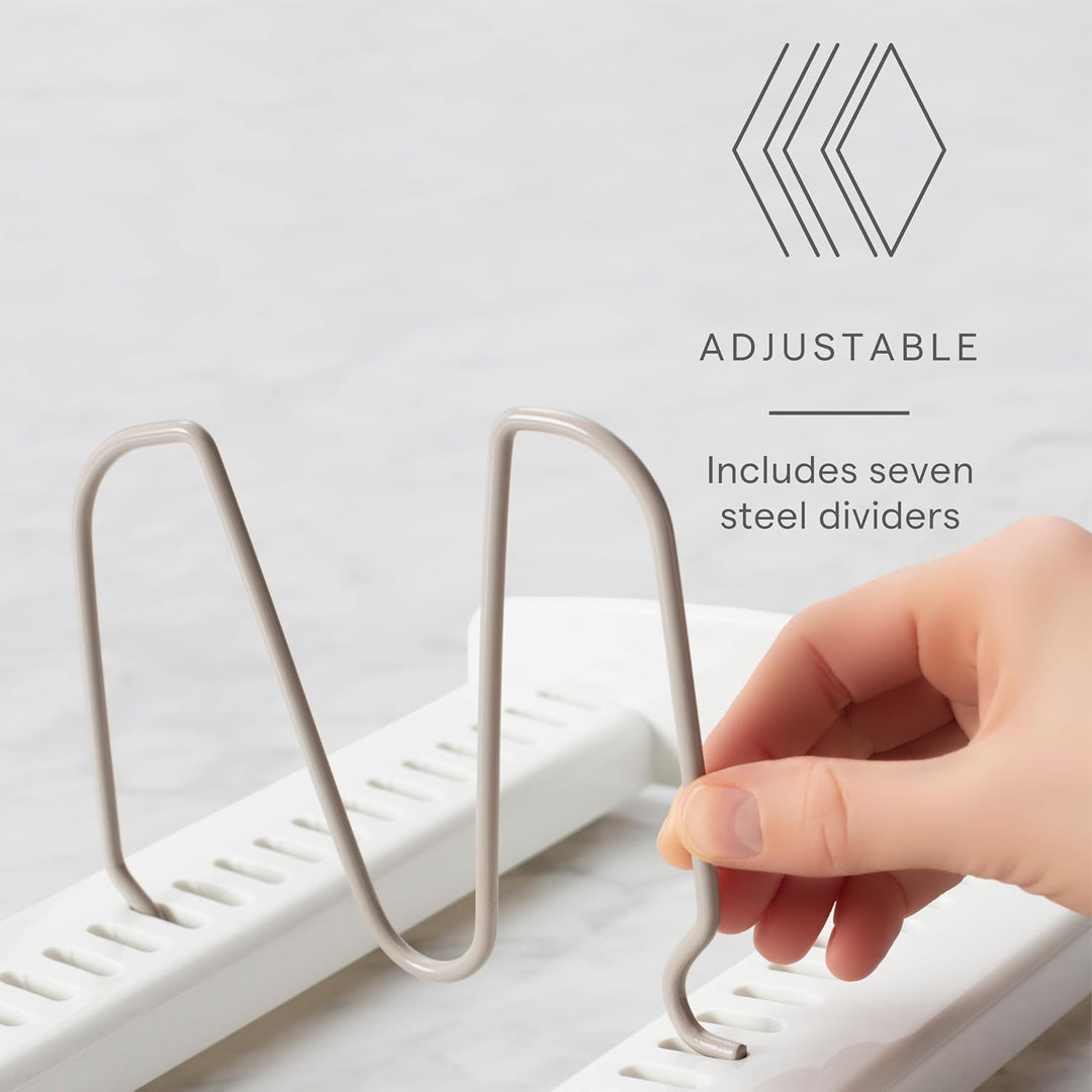YouCopia StoreMore Verstellbarer Topfdeckel-Organizer, Standard, Weiss Deckelhalter, Deckelhalter