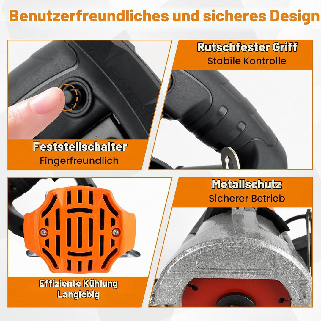 1300W Fliesenschneider Elektrisch, 0-45° Grad Fliesenschneider Nassschneider, Nass-/ Trocken Fliesen