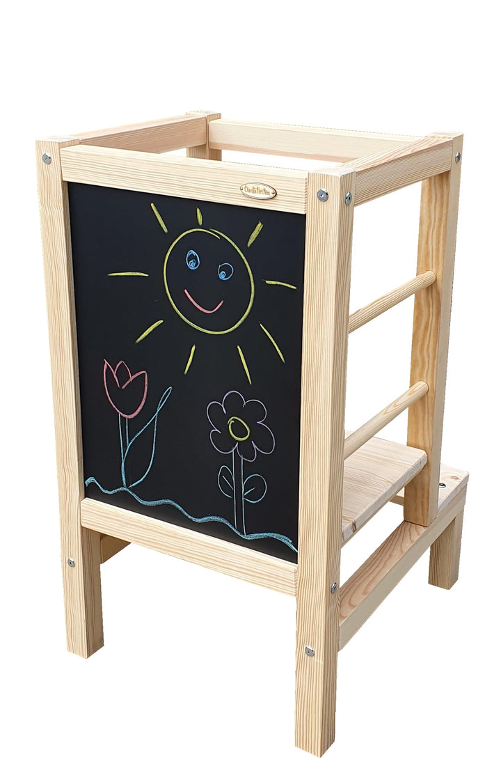 Lernturm Holz, Küchenhelfer für Kinder, Tritthocker Kinder, Trittschemel, Learning Tower, Höhenverst