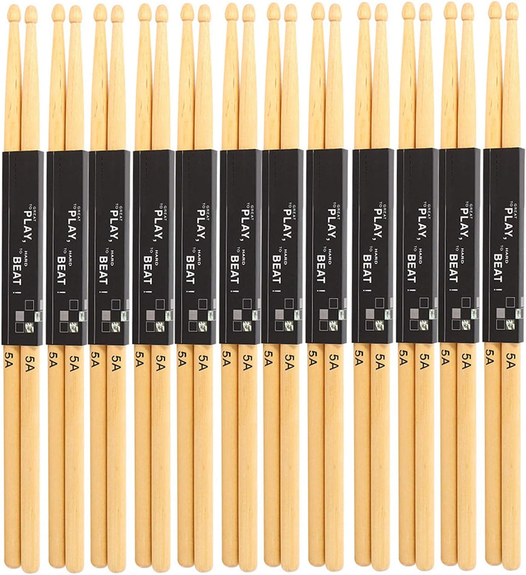 12 Paar Drumsticks, 5A Maple Wood Drumsticks Handheld Protable Drumsticks mit Mässiger Dicke und Gut