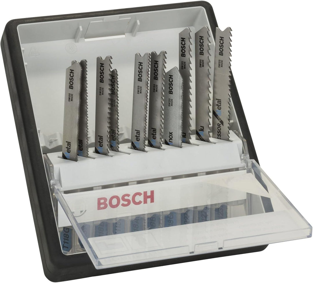 Bosch 2607010541 Stichsägeblatt ROBUSTLINE 10er Metall Expert Set, T-Schaft Basic, Basic