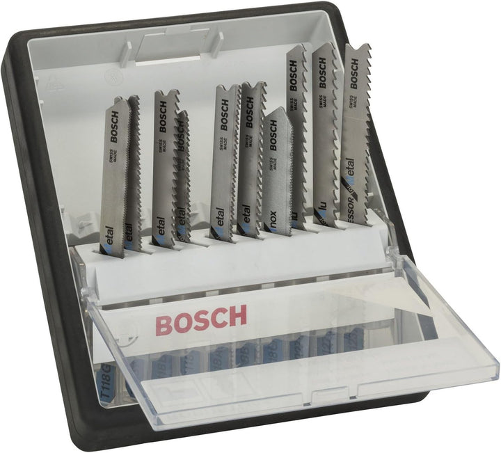 Bosch 2607010541 Stichsägeblatt ROBUSTLINE 10er Metall Expert Set, T-Schaft Basic, Basic
