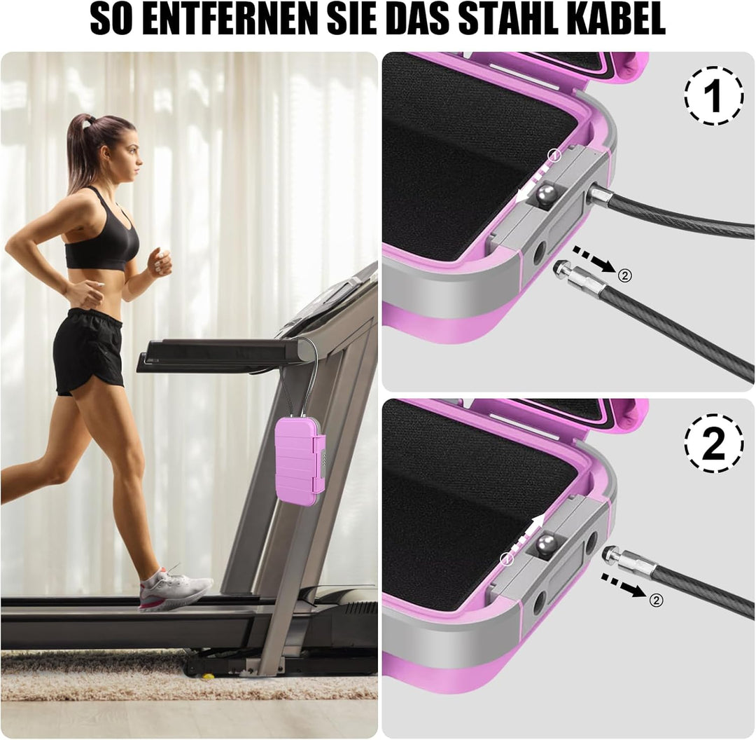 Kleiner Tresor mit 4 Stellig Zahlenschloss, Tragbare Safe Sicherheitsbox mit Abnehmbarem Drahtseil,