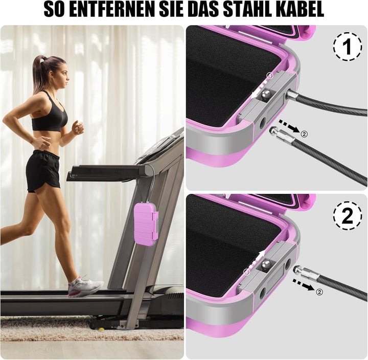 Kleiner Tresor mit 4 Stellig Zahlenschloss, Tragbare Safe Sicherheitsbox mit Abnehmbarem Drahtseil,