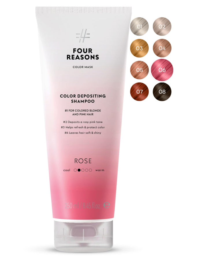 FOUR REASONS Farbmasken-Shampoo – Sulfatfreies, tonisierendes Rosa-Shampoo für rosa Haare – Farbabla