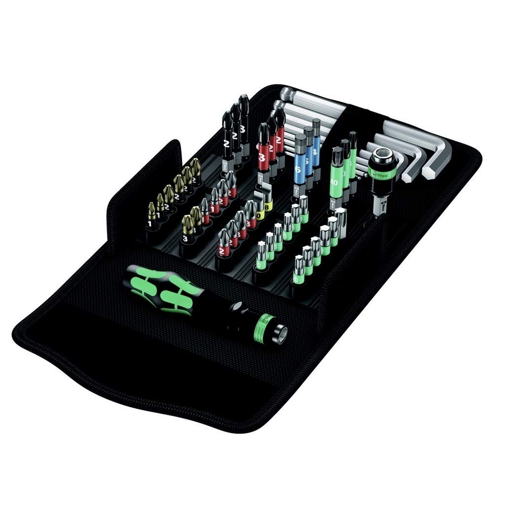 Wera 05057460001 Werkzeug-Set, Kraftform Kompakt 100, 52-teilig, Einheitsgrösse Single