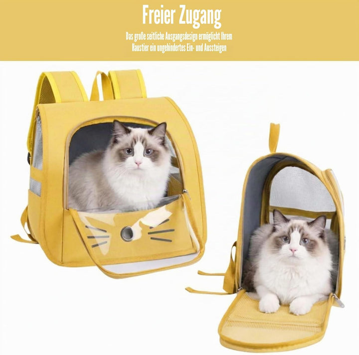 Tragbare und Faltbare Katzentasche,Atmungsaktive und Faltbare Haustier Rucksack,Katzenrucksack mit N