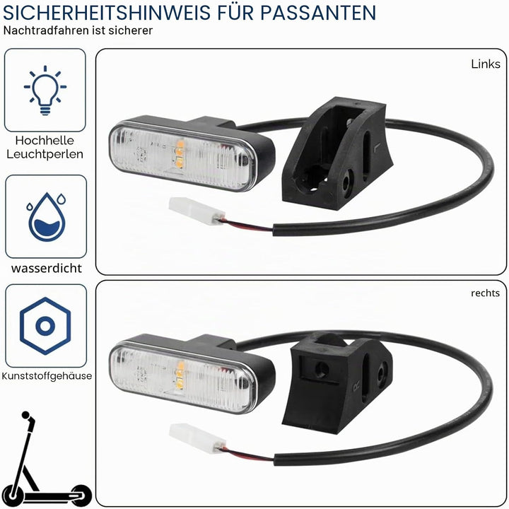 XBERSTAR Blinker für Ninebot P65/P100 Elektroroller - Schwarz, LED, Einfacher Blinker, Kompatibel mi
