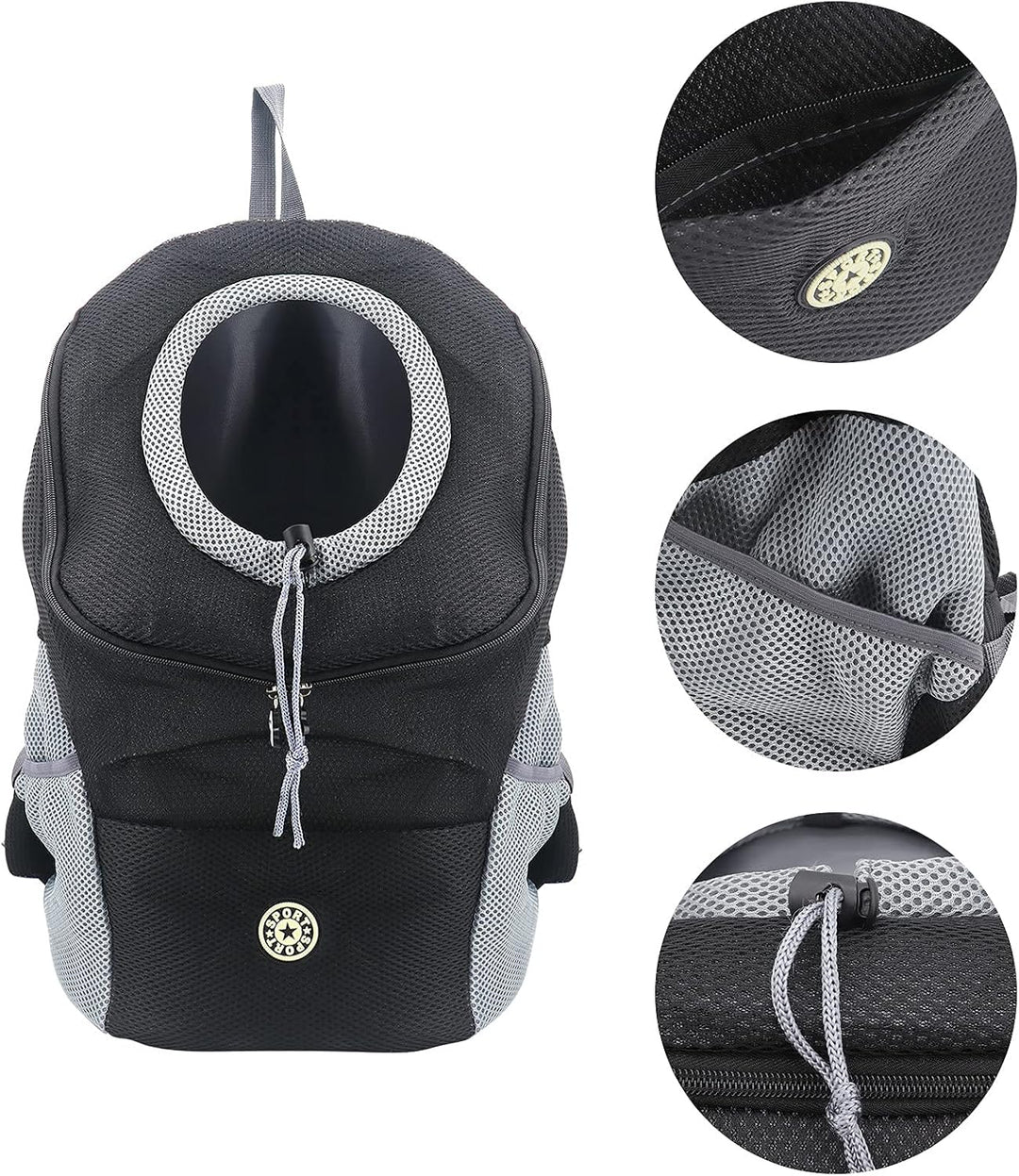 Buwico Hunde- und Katzen Hunderucksack, Welpen-Haustier-Front-Paket mit atmungsaktivem Head-Out-Desi