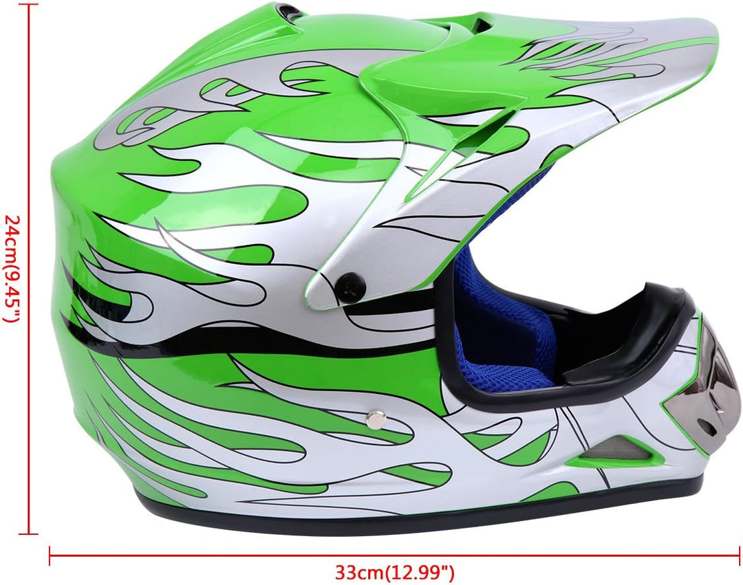 Samger DOT Jugend Kinder Off Road Helm Motocross Helm Dirt Bike ATV Motorradhelm Handschuhe+Brille S