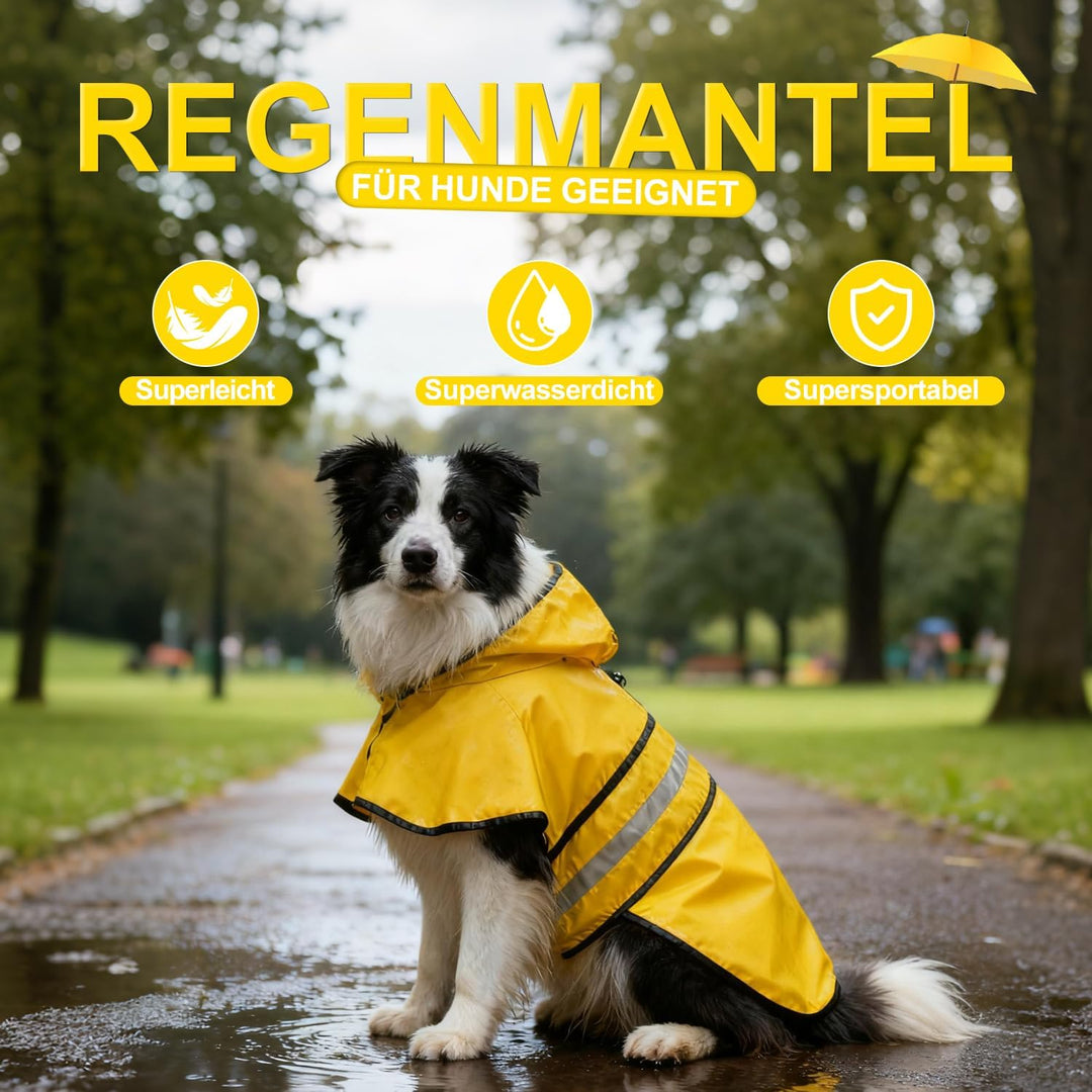 Reflektoren Hunderegenmantel-Hunde Wasserdichter Regenmantel mit Kapuze, Haustier Outdoor-Aktivitäte