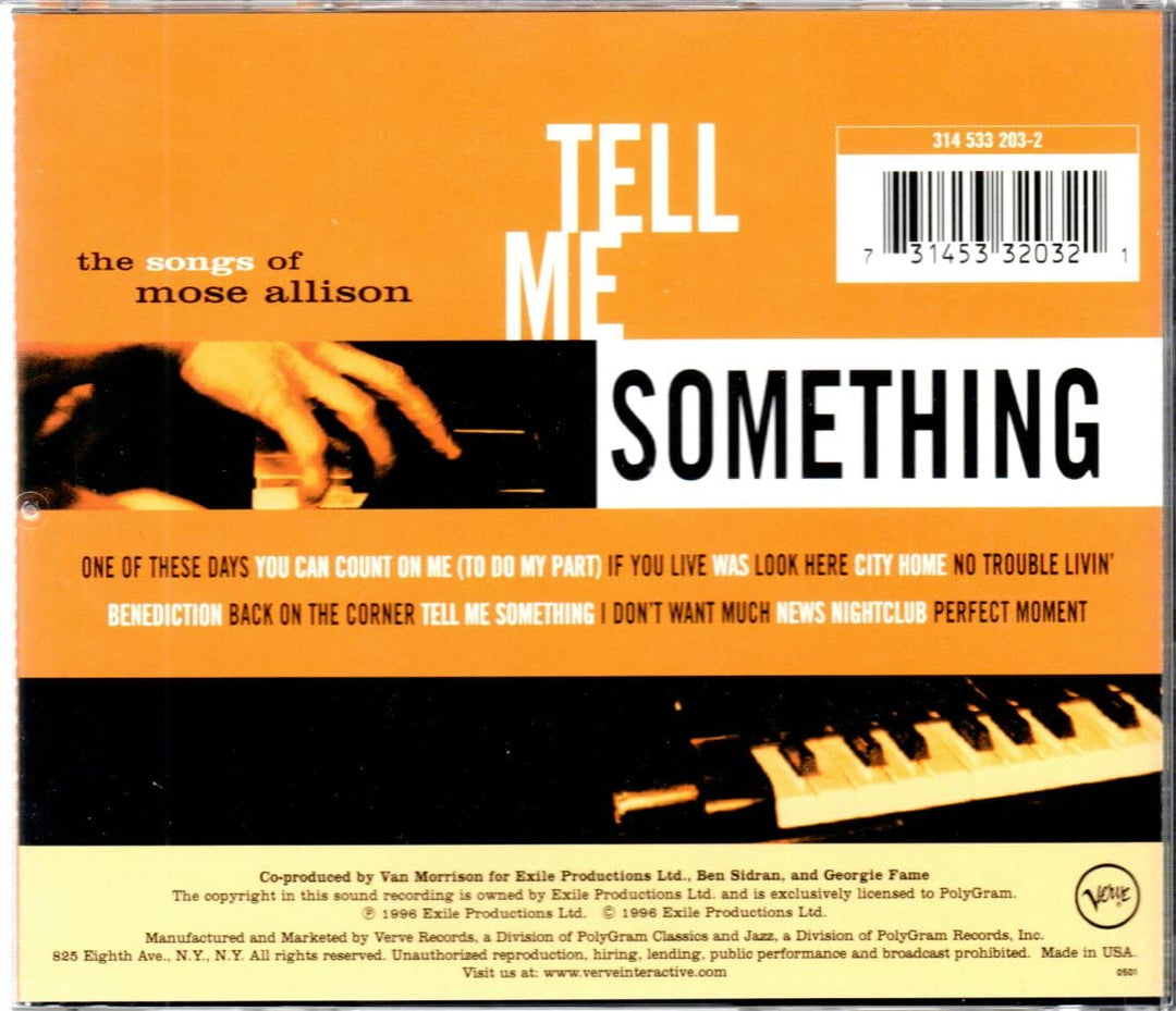 Tell Me Something. The Songs Of Mose Allison, Audio-CD