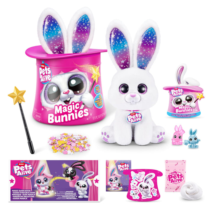 Pets Alive Magic Bunnies von ZURU Elektronisches Kuschelspielzeug Auspacken Überraschung Interaktiv