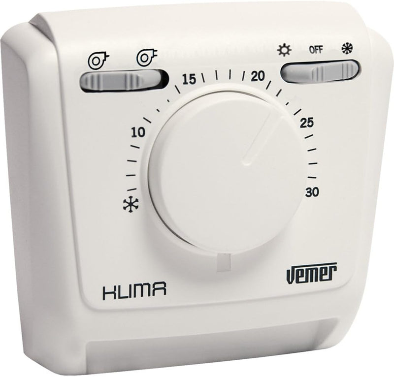 VEMER VE024600 KLIMA 2V - Mechanischer Raumthermostat für Gebläsekonvektoren, Heizungsthermostat, 2-