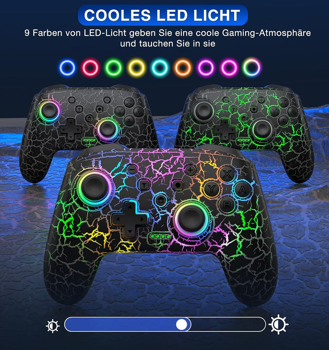 HELLCOOL Switch Controller, Pro Controller Switch mit Präzise Bewegungssteuerung/Dual Vibration/Turb