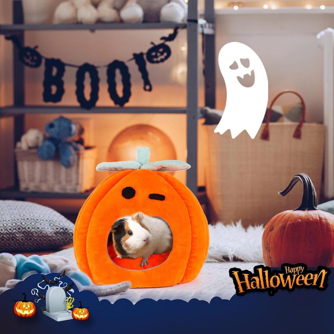 SBAYOOL Halloween Kürbis Meerschweinchen Bett, Niedlich Und Warmes Meerschweinchen Kuschelhöhle, Mee