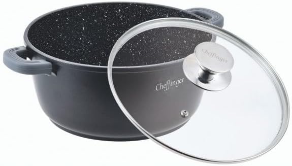 Kochtopf Topf Kasserolle Glasdeckel Aluguss Induktion Ø 32 cm CF-DC32