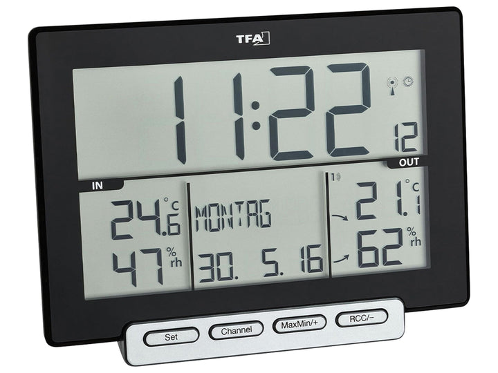 TFA Dostmann Trinity Funk-Thermo-Hygrometer, für Raum- und Aussenklima, inklusive Thermo-Hygrosender