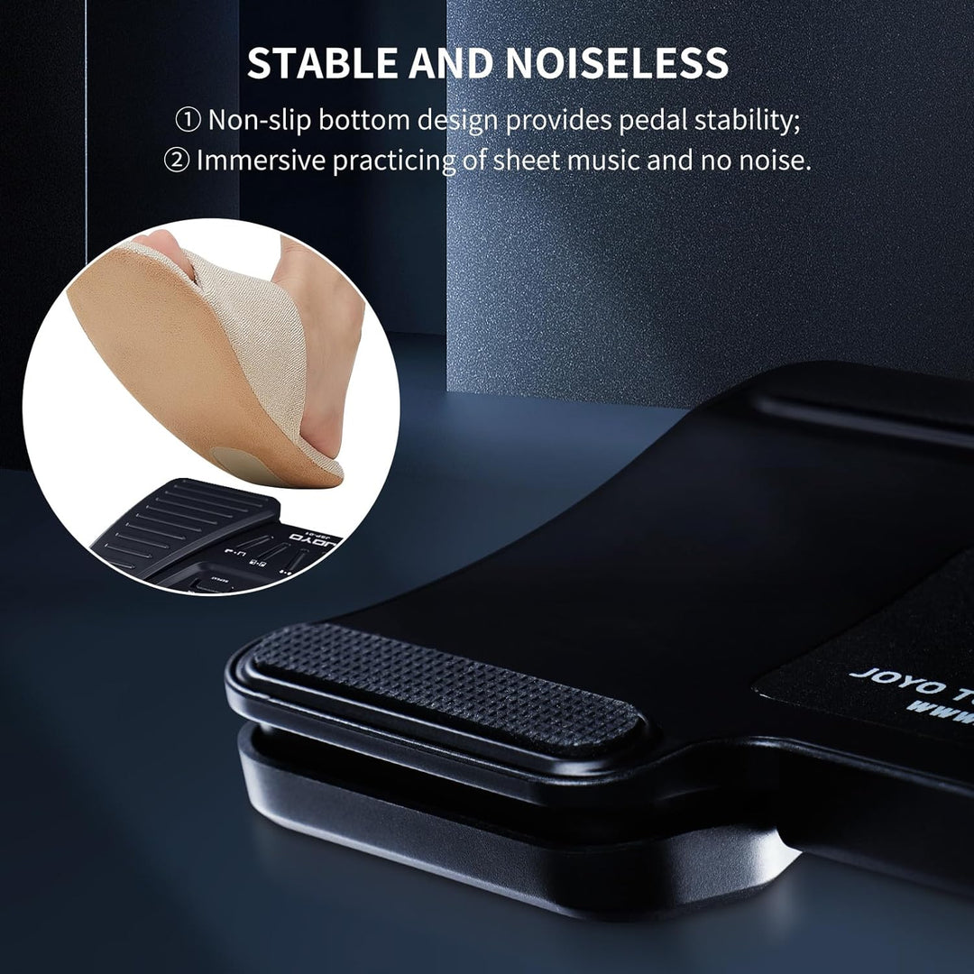JOYO Bluetooth-Seitenwender-Pedal, wiederaufladbar, kabellos, Seitenumblätter-Fusspedal, Notenlese-C