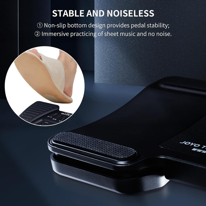 JOYO Bluetooth-Seitenwender-Pedal, wiederaufladbar, kabellos, Seitenumblätter-Fusspedal, Notenlese-C