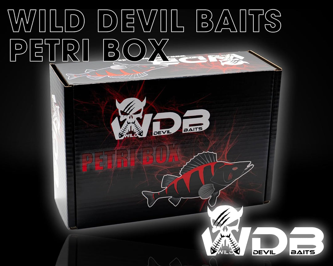 Wild Devil Baits Petri Box Raubfischbox Angelbox Promo Box Geschenk Angeln Angelzubehör