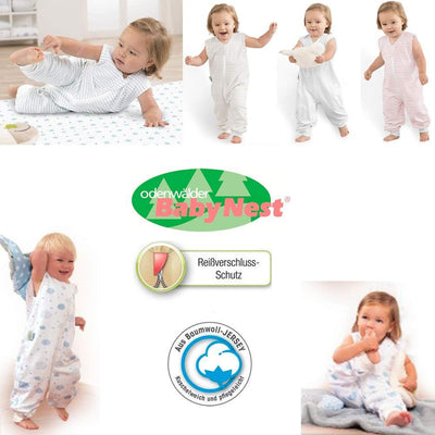 Odenwälder Sommerschlafsack Sommer-Schlafoverall Hopsi 86-92 cm, Baumwoll-Jersey, Made in Germany