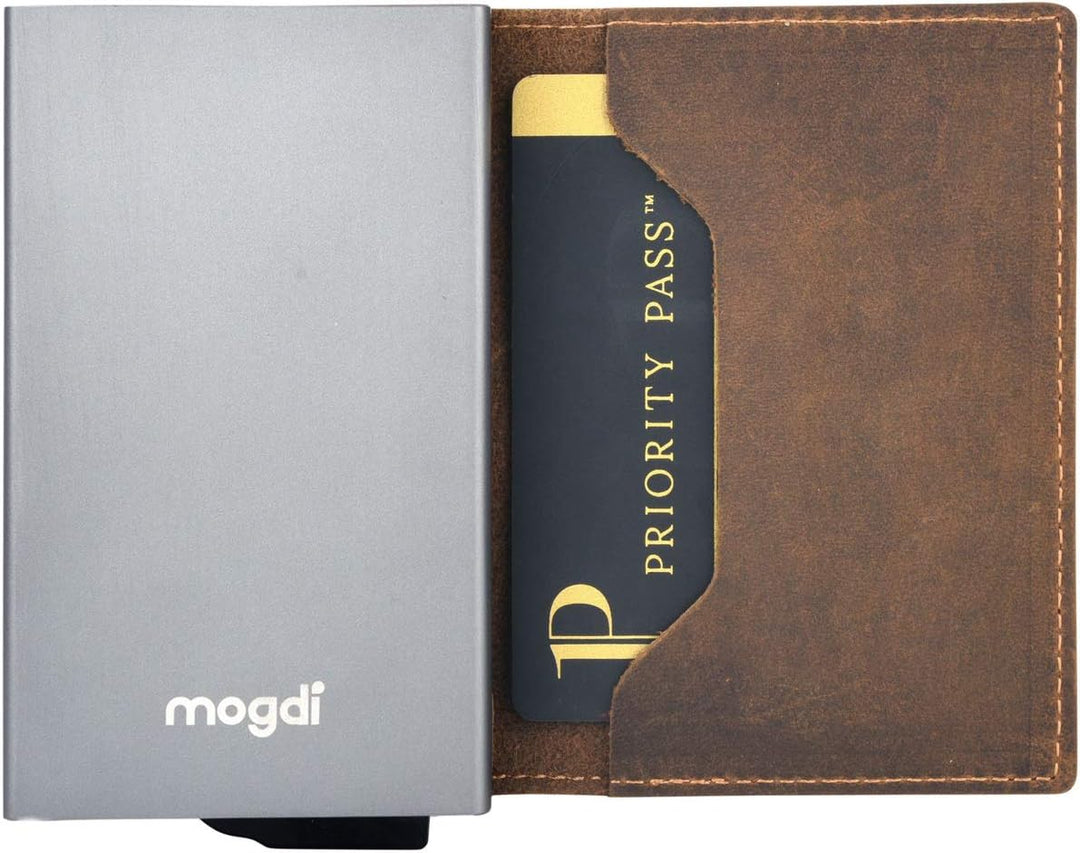 Premium Herren Portmonee RFID Schutz Kartenetui Business Geldbörse feinstes A++ Echtleder mogdi Nano