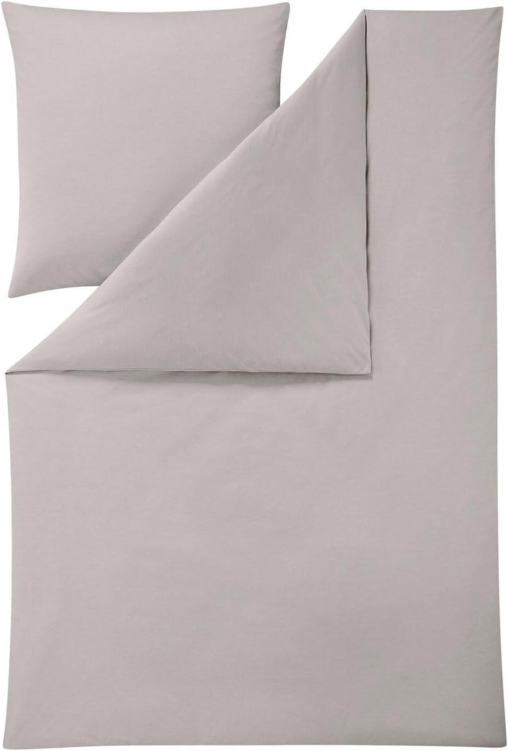 ESTELLA Mako Interlock Jersey Bettwäsche Uni Takoma Silber, 1 Bettbezug 135 x 200 cm + 1 Kissenbezug