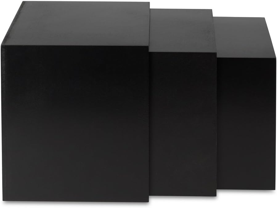 CD-Boxen schwarz, Cubix CD-Aufbewahrungs-Boxen aus Holz, Set mit 3 CD-Boxen. Zur Aufbewahrung von bi